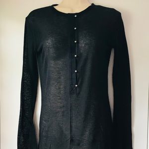 Derek Lam 10C Black Top with Silver Buttons